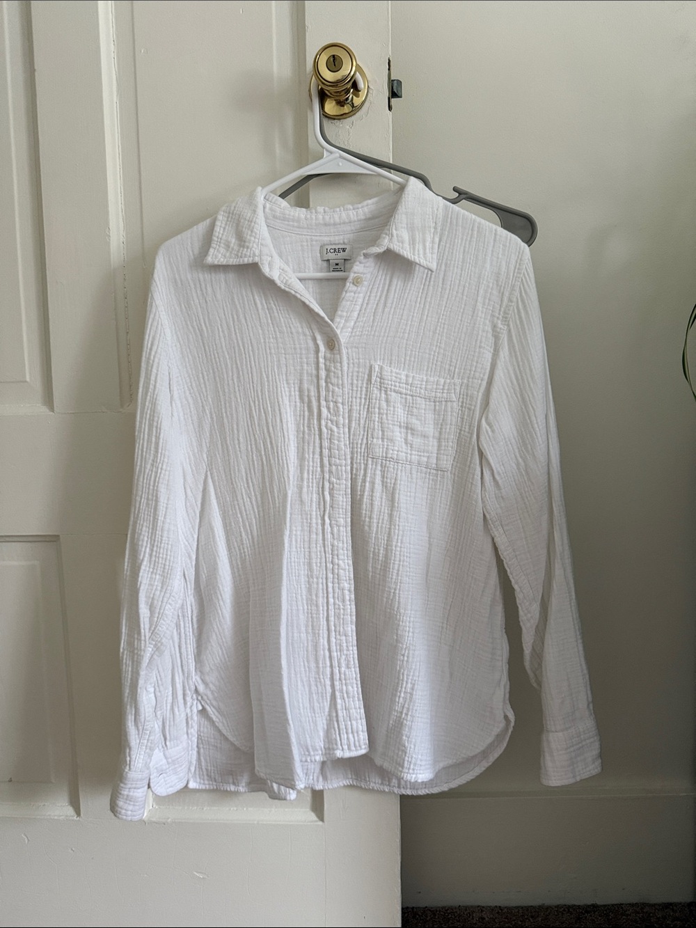 White Gauzy J. Crew Button-Up Shirt